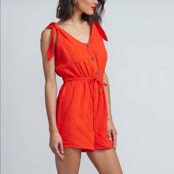 BRAND NEW! Shoulder-Tie Romper! - Picture 2 of 3